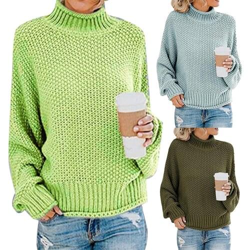Autumn Winter Womens Sweater Basic Female Pullover Batwing Sleeve Solid Casual Knitted Streetwear pull femme jersey mujer