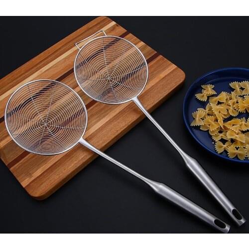 Skimmer Food Oil Fine Mesh Stainless Steel Strainer Ladle Filter Strainer Spoon Flour Colander Sieve Sifter Kitchen Cooking Tool