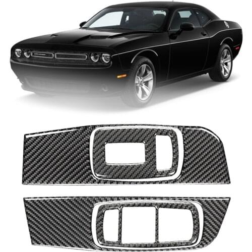 Carbon Fiber Window Lift Trim Switch Panel Cover Accessories for Dodge Challenger 2015 2016 2017 2018 2019 2020 2021