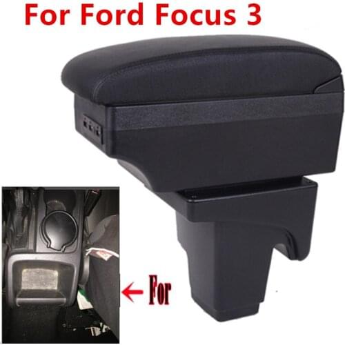 For Ford Focus 3 Armrest box 2013 For FORD FOCUS3 Car accessories Interior storage box Original armrest chargeable usb