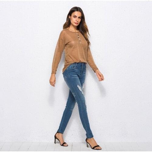 Casual Sport Shirt Women Blouses And Tops Sexy Slim Base Shirt Small V-neck Button Long Sleeve Spring Autumn Shirts Female Blusa