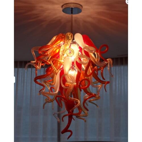 AC 110V 120V 220V 240V Customized Colored Mouth Blown Borosilicate Pendant Lamps Multi Color Murano Glass Large Chandelier