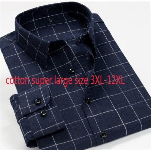2020 New Arrival Spring Autumn Men Thick Formal Extra Large Cotton Long Sleeve Shirts High Quality Plus Size 3XL- 8XL9XL10XL