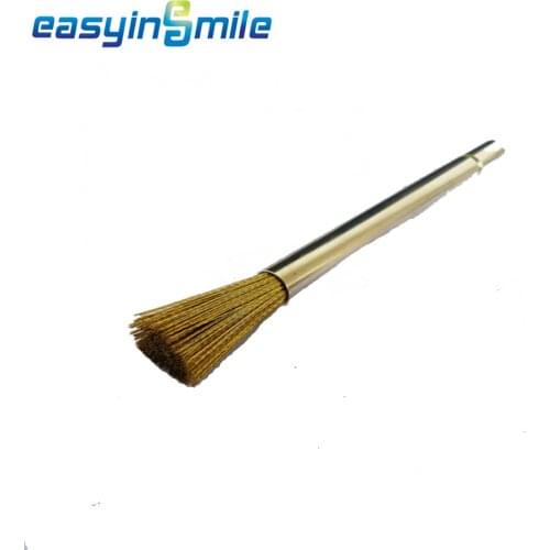 1PC Dental Bur Brush Telescopic Handle Gold Wire Bristles Cleaning Long Time Use Stainless Steel
