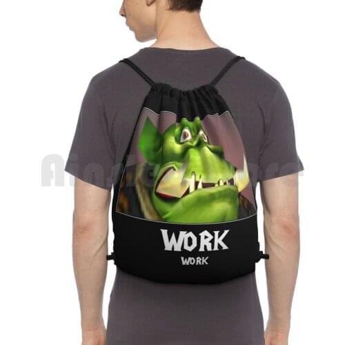 Work Work-Wc3 Backpack Drawstring Bags Gym Bag Waterproof Wc3 Wow World Of Work Work Work Azeroth Thrall Kalimdor