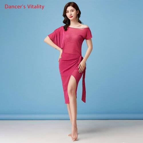 Belly Dance Skirt New Female Sexy Mesh Dress Practice Clothes Summer Elegant Profession Performance Exercise Clothing