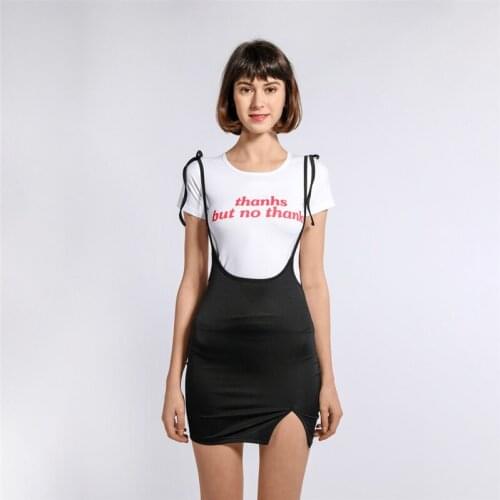 Bodycon Womens Braces Skirt High Waist Fashion Casual Split Slim Fit A-Line Ladies Suspender Skirts