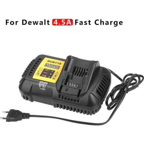 DCB118 Li-ion Battery Charger For Dewalt Tool Fast Charging 4.5A 10.8V 14.4V 18V 20V EU US Plug DCB200 140 105