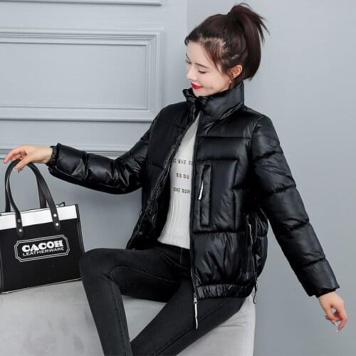 Winter Thick Warm Down cotton Jacket for Women Stand Collar Casual Solid Cotton Padded Coat Ladies Short Parkas Outwear