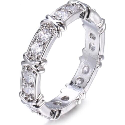 Bettyue Simplicity Circular Buckle Shape White Color Full Of Cubic Zircon Exquisite Ring Wedding Party Decoration For Women