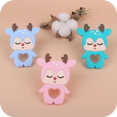 10pcs Silicone Newborn Teether BPA Free Teething Toy Infant Pacifier Holder Pendant Chewing Silicone Teether For Teeth Baby Toys