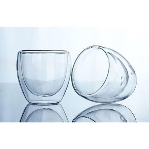 150/250/350/450ml Glass Coffee Tea Cup Heat-resistant Double Layer Glass