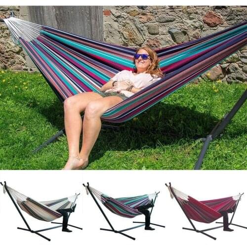 2020 Hammock 200x150cm hamac outdoor Leisure bed hanging bed double sleeping canvas swing hammock camping hunting 20May12