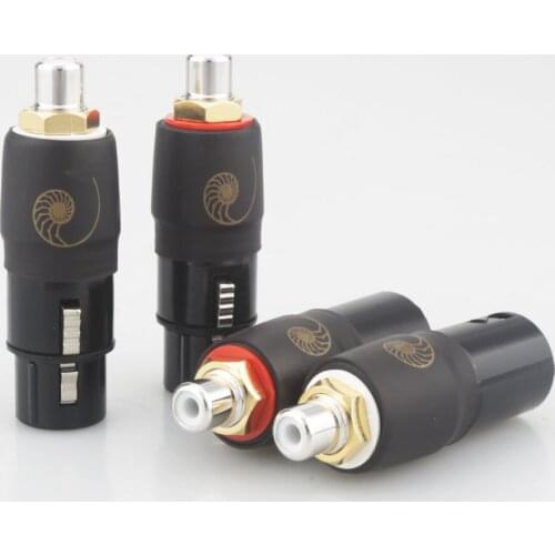 4pcs XLR to RCA Female Socket Adapter Silver plated Red RCA plug for HIFI Audio connector XLR to RCA Female Male Plug Adapter