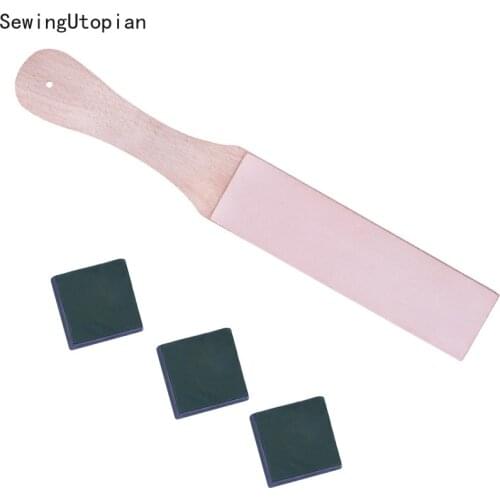 4PCS Leather DIY Handicrafts Tools Sets Sharpening Board 1 Piece Sharpening Paste 3 Pieces Leather Hand Sewing Tools