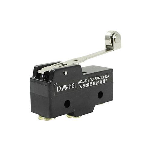 AC 380V DC 250V 10A Short Roller Lever Actuator Limit Switch Blk LXW5-11G1