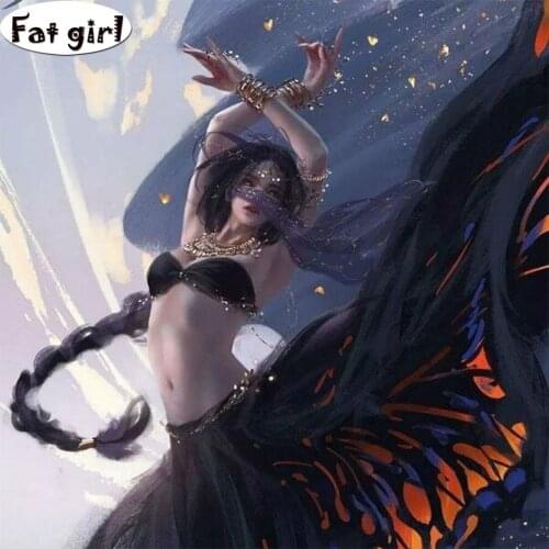 Diamond Embroidery Sexy beauty dancing Handmade Rhinestones Needlework 5D Diamond Painting Black veil mosaic cross stitch