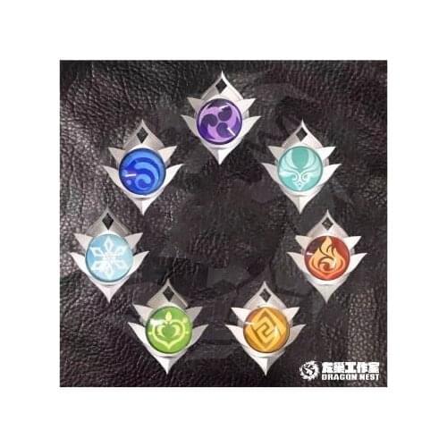 Anime Genshin Impact Element God Eye God Eye Badge God Peripheral Winter God Eye Badge Brooch Pin Badge Sephiroth Gifts Cosplay