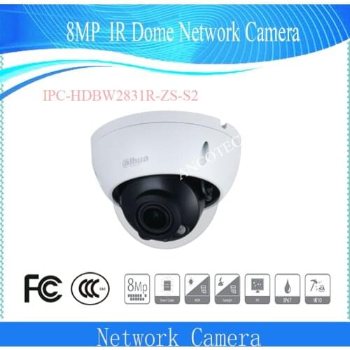 Free Shipping DAHUA 8MP WDR IR Dome Vandalproof Network Camera DH-IPC-HDBW2831R-ZS-S2 in stock DAHUA 4K Camera