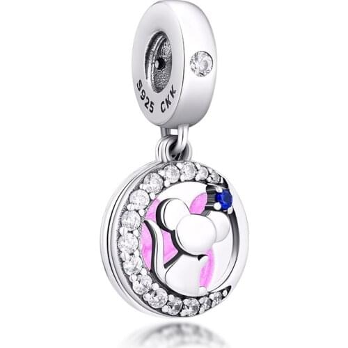 BEADS for Jewelry Making BraceletS Cute Mouse cHarMs 100% 925 OrigiNal Sterling Silver Jewelry Free Shipping