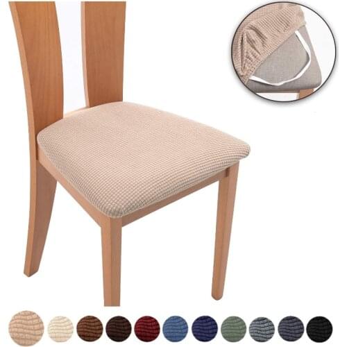 Spandex Jacquard Dining Room Chair Seat Covers,Removable Washable Elastic Cushion Covers for Upholstered Dining Chair