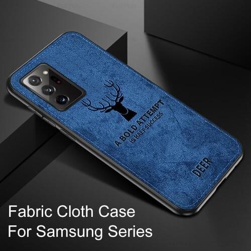 For Samsung note 20 Ultra Case Fabric Deer Phone Cases For Samsung S20 FE S21 Plus sansum note20 Original Flip Cover Funda