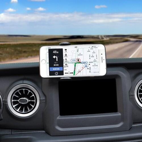 QHCP Car Phone Bracket Holder Dashboard Clips Smart Electric Locking Mobile Phone Mount Stand Induction For Jeep Wrangler JL 18