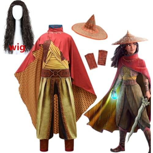 Child adult Cosplay Legend 2021 Movie Raya and The Last Dragon Cosplay Costume Raya Fancy Set Childrens Performance Costume