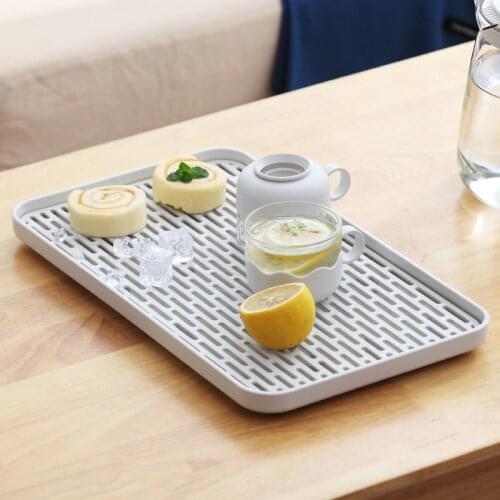 Double-Layer Home Draining Tray Multi-Function Tea Tray Water Cup Tableware Fruit Plate Storage In The Kitchen Plates For Food