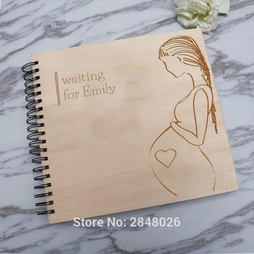 Rustic Personalised Wooden Pregnancy photo album ,Personalised Mom To Be Memories book,Baby Photo Album