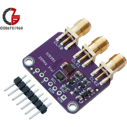 DC 3V 5V CJMCU-5351 Si5351A Si5351 I2C Clock Generator Breakout Board Signal Generator PLL Clock Divider 8KHz-160MHz for Arduino