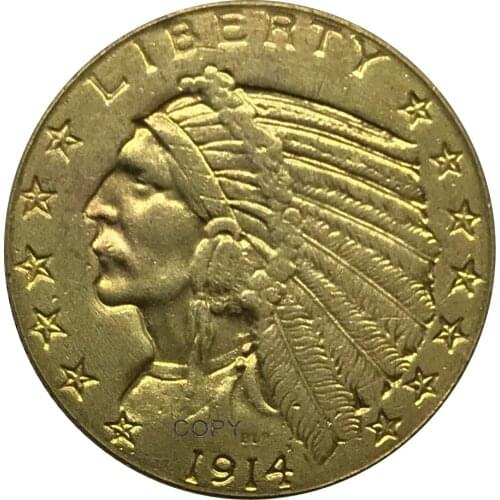 1914 United States 5 Dollar gold coin Collectibles Brass Copy Coin
