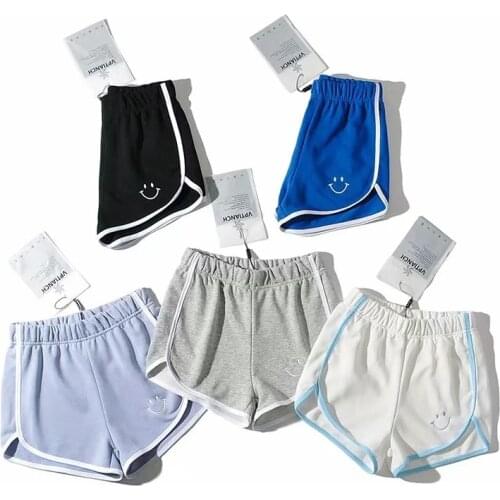 Smiley embroidered lace tight waist shorts Babe European and American style womens new fringed sports shorts hot pants DLzk774