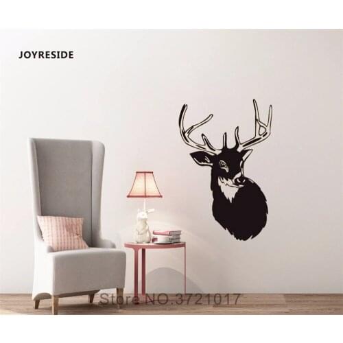 JOYRESIDE Wall Deer Elk Buck Animal Decal Vinyl Sticker Decor Home Kids Children Living Room Interior Dorm Design Art Mural A260