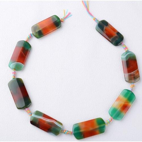 Natural 2 Sstrands/lot 38mm Rectangulartone Quartz Crystal Agates