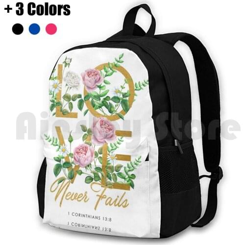 Love Never Fails Outdoor Hiking Backpack Waterproof Camping Travel Love Never Fails Jw Jw Arts And Jenielson Design Jw Ideas