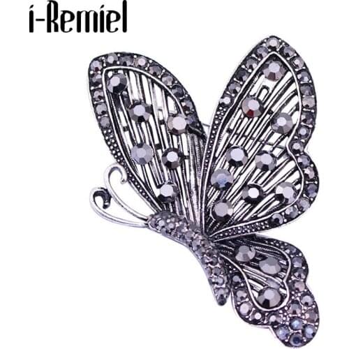 New Vintage Butterfly Brooch Insect Crystal Lapel Pin Sweater Coat Corsage Brooch Jewelry Luxury Gifts for Women Accessories
