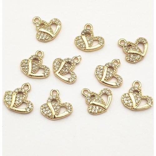 New Arrival! 13x13mm 50pcs Cubic Zirconia Copper Charm for Handmade Necklace Earring DIY Parts,Jewelry Findings & Components