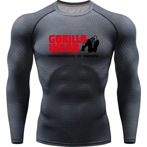 New 3D Printed T-shirts Men Compression Shirt Thermal Long Sleeve T Shirt Mens Fitness Bodybuilding Skin Tight Quick Dry Tops