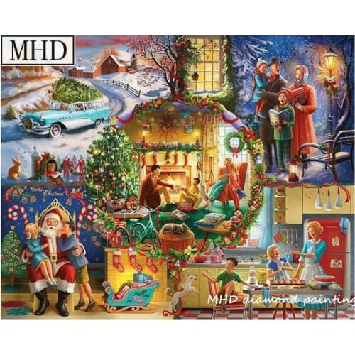 Full square round drill 5d diy diamond painting kit christmas decoration pattern 3d mosaic diamond embroidery 20x25cm home decor
