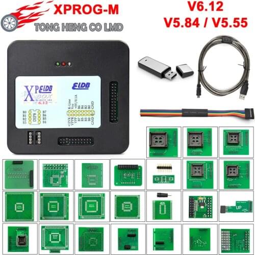 Newest XPROG-M V6.12 Add New Authorization V5.55 V5.84 X-PROG M Metal Box XPROG ECU Programmer Tool X Prog M V6.12 Full Adapters