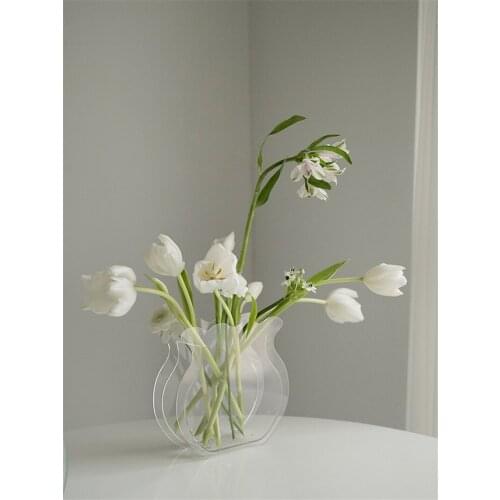 INS Hot Transparent / Cyan Vase Terrarium Creative Tabletop Crafts Colorful Flower Pot Living Room Home Decoration Accessories