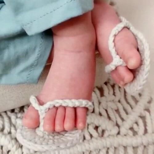 New Born Photography Props Hand Crochet Baby Slippers Baby Photo Props Shoes Newborn Fotografia Baby Photography Accessories