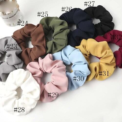 60pc/lot Chiffon Scrunchie Stretch Headband Solid Scrunchies Women Elastic Hair Bands Girls Hair Ties For Girls Hair Accessories