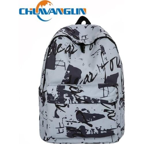 Chuwanglin Large Capacity Rucksack Women Men Casual Letter Printed Backpack Outdoor Travel Shoulder Bags Unisex bag 5141438
