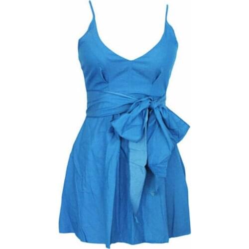 Sexy Women Deep V Neck Jeans Denim Bodycon Sleeveless Evening Party Mini Dress