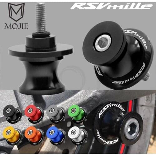 6mm CNC Motorcycle Swingarm Sliders Spools Slider Stand For Aprilia RSV MILLE S / R 1999-2008 2000 2001 2002 2004 2005 2006 2007