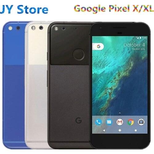 Unlocked Original Cell phone Google Pixel X/XL 5.0/5.5 inch screen 4G LTE 4GB RAM 32GB/128GB ROM(original fast charger)