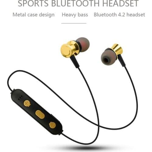 Sports Bluetooth-compatible 4.2 Earphone Magnetic Attraction Headset waterproof with Charging Cable Build-in Mic Earphone