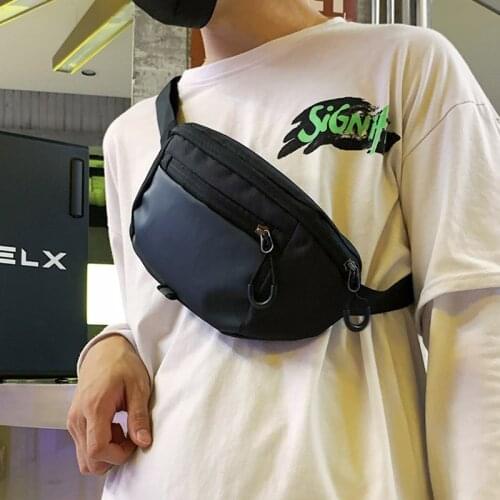Street Style Fanny Pack Men Belt Purse Reflective Strip Unisex Chest Bag Waterproof Cigarette Phone Pouch Men Waist Bags